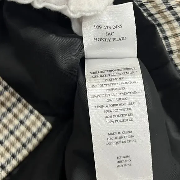 Rails Lightweight Double Breasted Jac Blazer in Honey Plaid size Medium - Picture 7 of 8